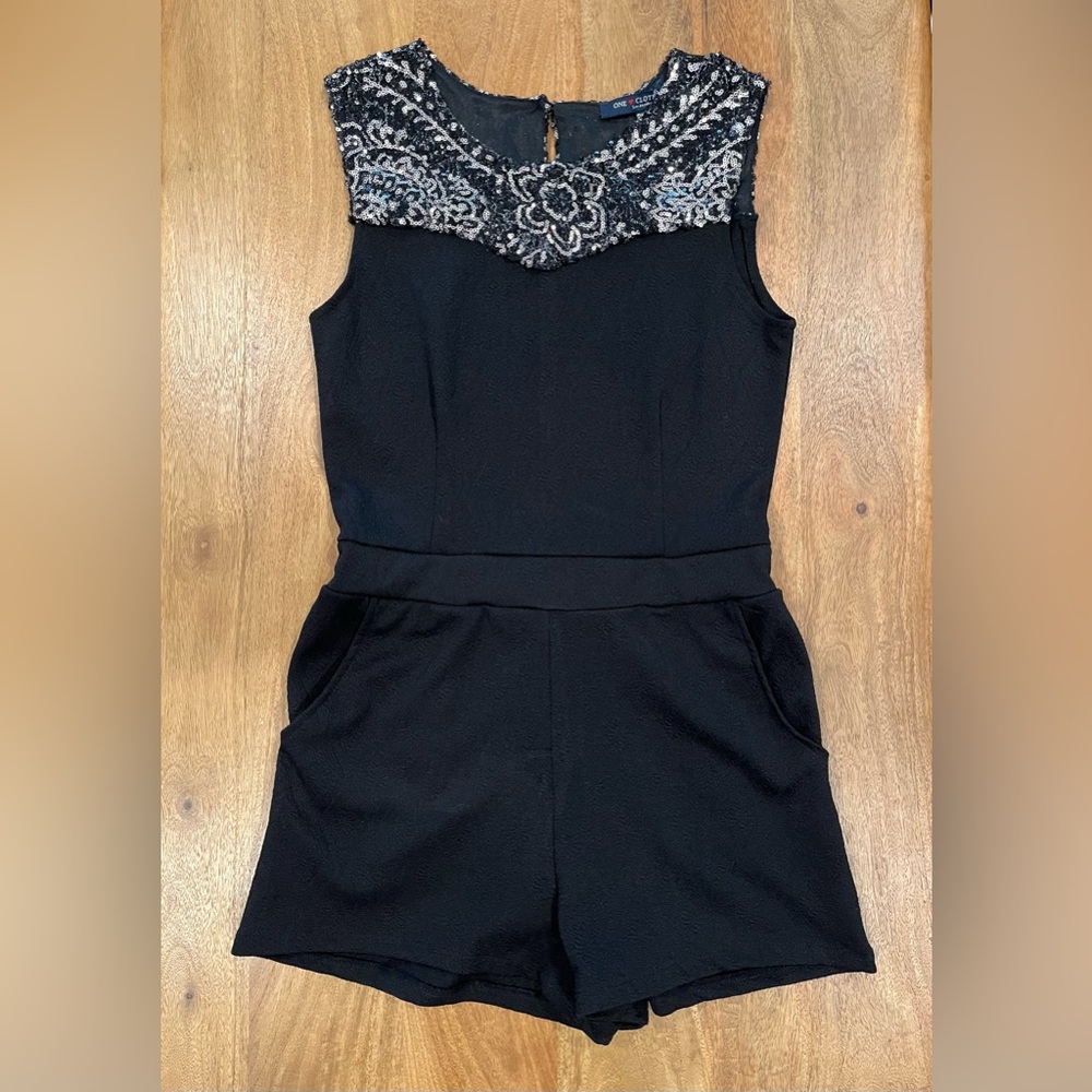 One❤️Clothing Los Angeles Sequined Black Romper